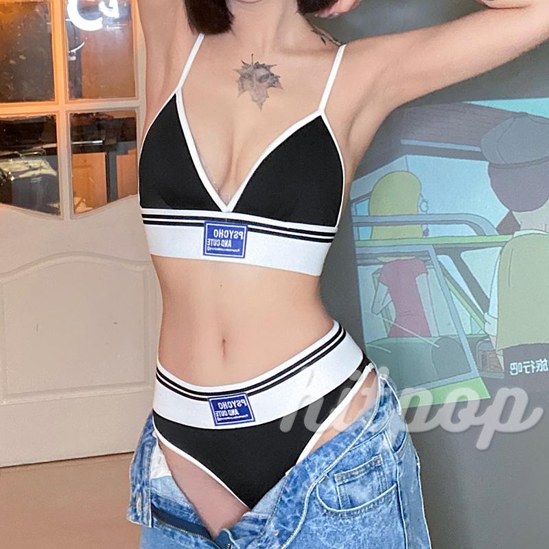 Set Đồ Lót 2 Mảnh Thêu Chữ Thời Trang Cho Nữ