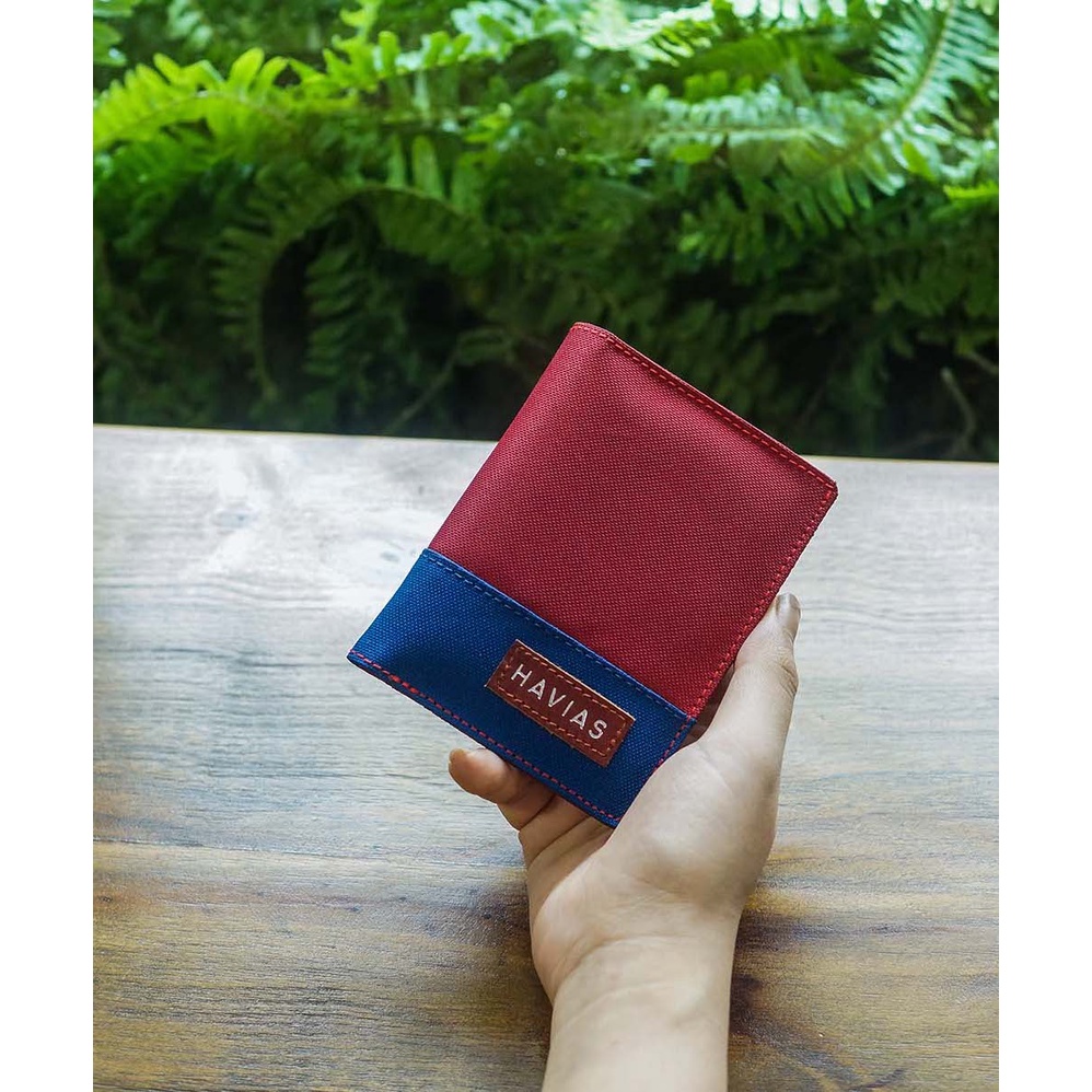 Ví Vải Modern Fabric Vertical Đỏ Wallet HAVIAS