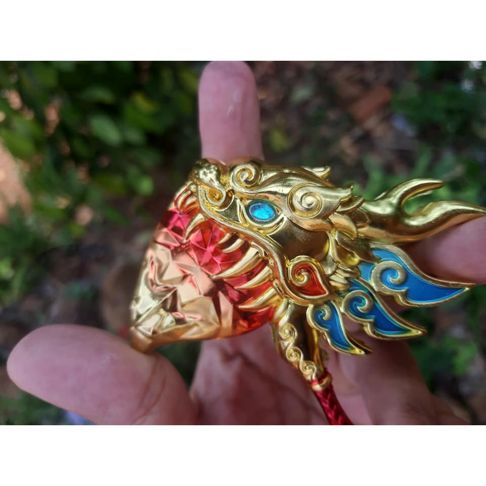 [ Tặng đế ][ 10cm ] Móc khóa hợp kim Rìu đầu rồng mini - Mộng ảo Tây Du - Baystore