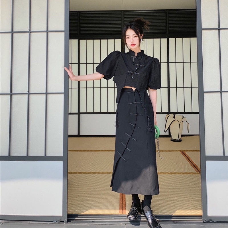 Set áo + váy phong cách Trung Hoa