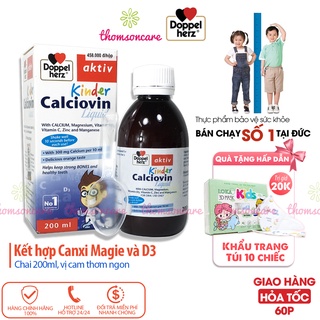 Bổ sung canxi và D3 cho bé Aktiv Kinder Calciovin - Chính hãng Doppelherz Aktiv Đức, tăng chiều cao cho trẻ