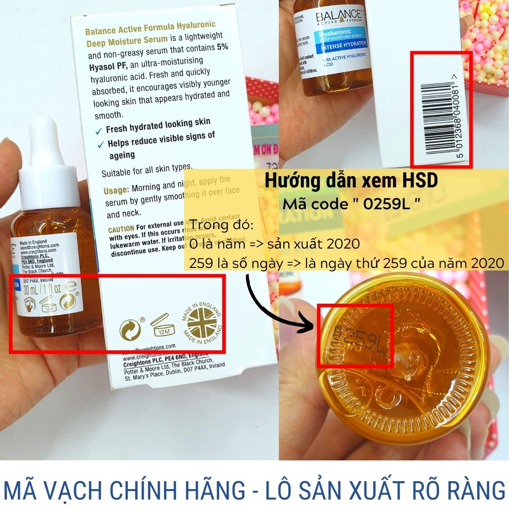 Serum Balance Active Formula Hyaluronic Deep Moisture tinh chất cấp ẩm dưỡng da 30ml - ZAVENCI Official