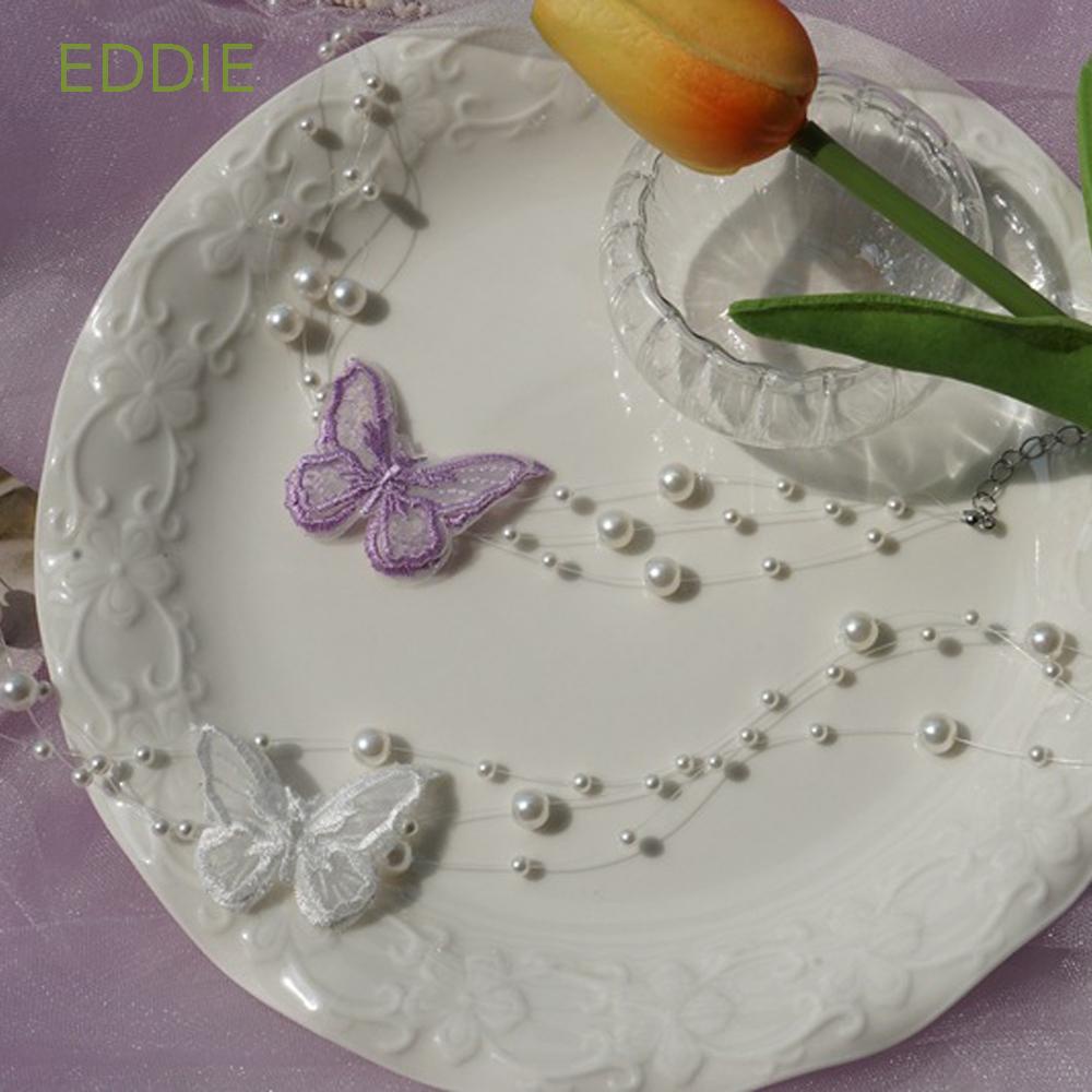 Vòng cổ Ngọc Trai Mặt Hình Bướm Thời Trang Cho Nữ