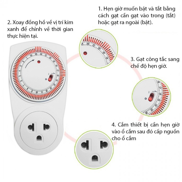 Ổ cắm hẹn giờ cơ Điện Quang ĐQ ESK 06( Điều chỉnh cơ, 1 lỗ - 3 chấu )