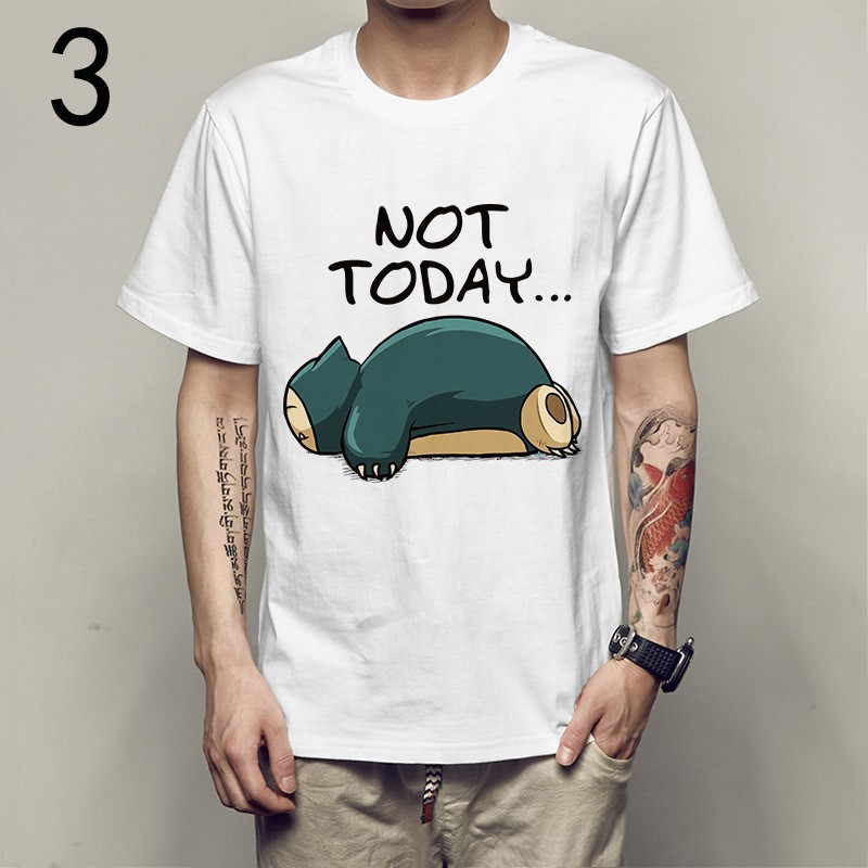 HOT- áo thun  Pokemon Funny Snorlax Nope siêu chất