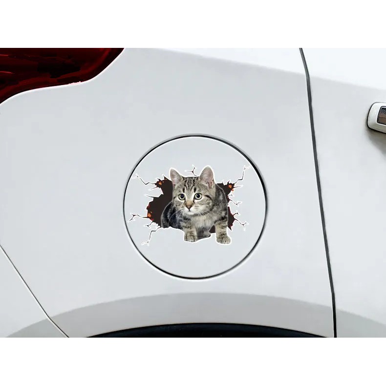 Sglink Miếng Dán Trang Trí Xe Hơi Hình Mèo Hoạt Hình Ba Chiều Dễ Thương