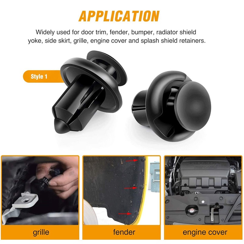 FENDER Set 100 Đinh Tán Bằng Nhựa Thông Dụng Cho Xe Hơi