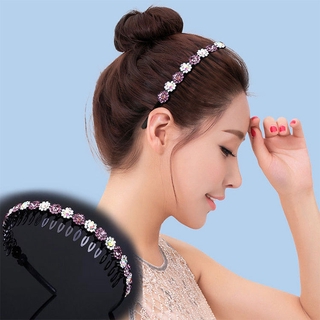 Lược cài tóc đính hạt đá pha lê chống trượt thanh lịch