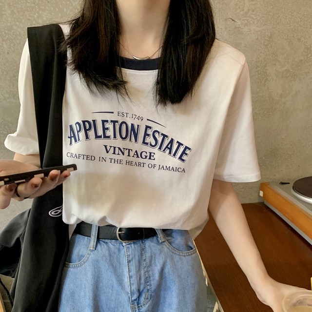 Áo Thun Nữ Cổ Tròn Ngắn Tay In Họa Tiết 44883