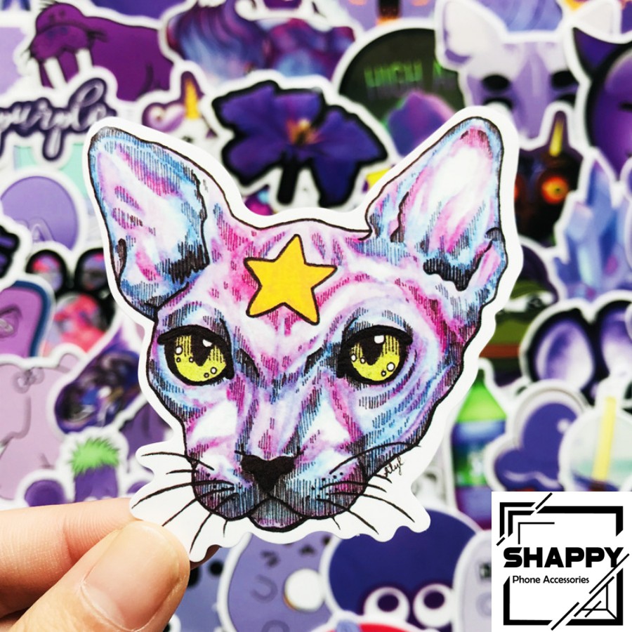 Sticker Dán Purple Life PVC Chống Thấm Nước | Dán Laptop - Nón Bảo Hiểm - Xe - Vali [Shappy Shop]