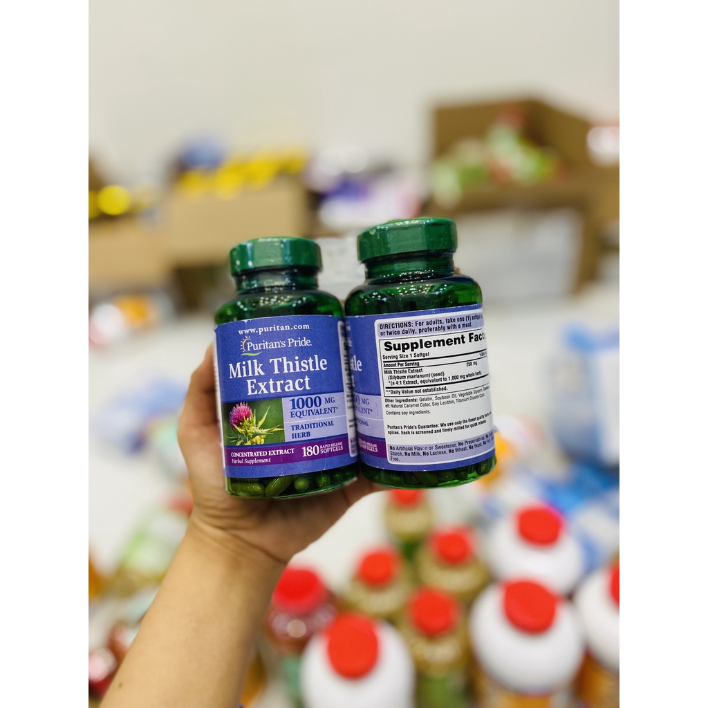 Thải độc bổ gan Milk Thistle Extract 1000 mg của Mỹ lọ 180 viên