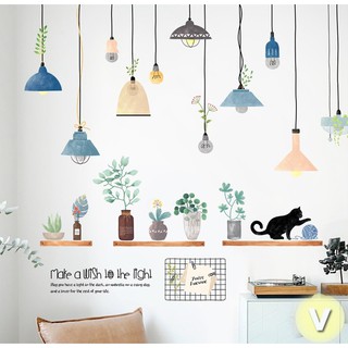 Decal dán tường Đèn mèo con