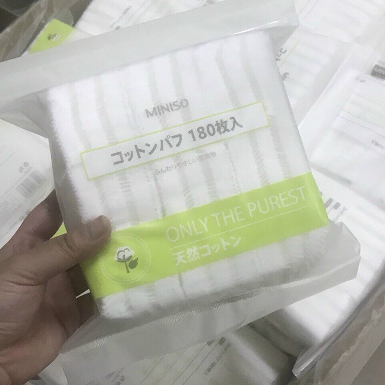 Gói bông tẩy trang 180 miếng Miniso Only The Purest Nhật Bản