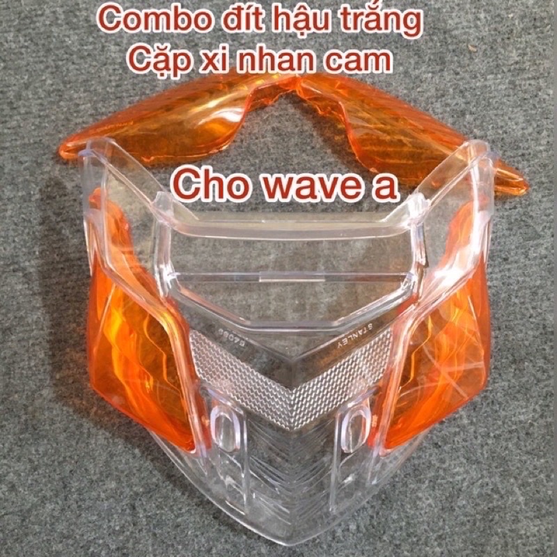 Combo Ốp hậu trắng kèm xi nhan cam dành cho wave 100/ wave 110/ Wave 50cc - Siêu rẻ, bền, đẹp