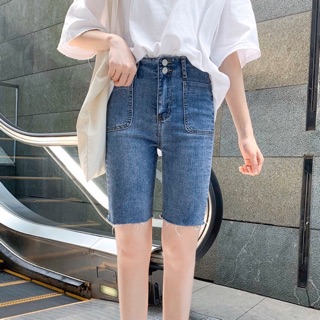Quần bò co giãn 7 tấc / quần bò lửng size đại lưng siêu cao- quần jeans ngố big size 32~36