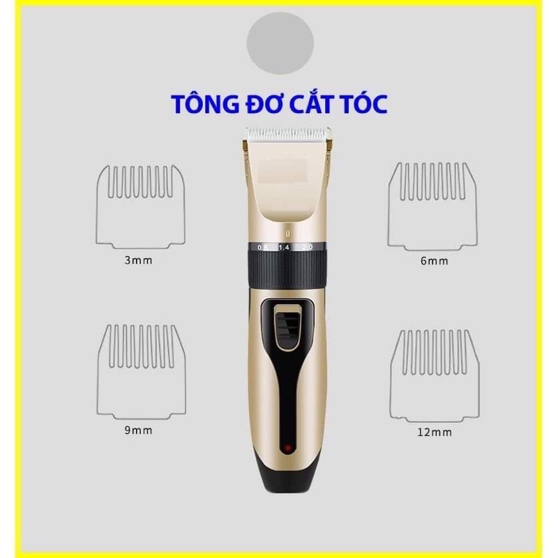 Tông đơ cắt tóc - đầu sạc usb - tặng kèm 9 phụ kiện