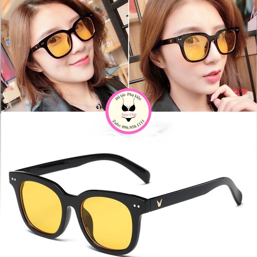 Kính mắt kính râm gọng vuông chữ V nhiều màu trẻ trung thời trang cho nam và nữ K01