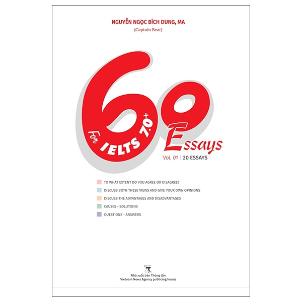 Sách 60 Essays For IELTS 7.0+ - Vol.01 | 20 Essays - Tặng Kèm Chữ Ký Tác Giả