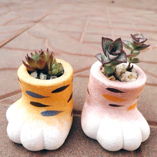 Mèo Dễ Thương Paw Dog Paw Xi măng mọng nước Lọ hoa Khuôn silicon dly Mini mọng nước Đá sống trồng hoa bê tông Chậu hoa Khuôn trồng cây trong chậu Sáng tạo Chó Paw Bút Khuôn