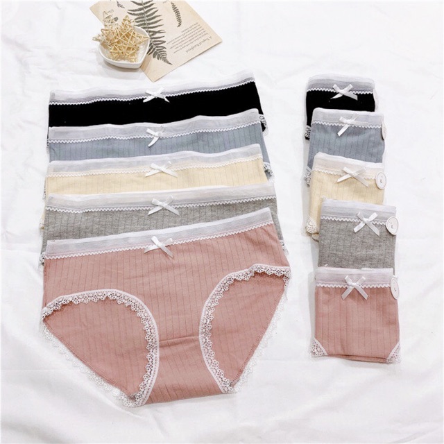 [CÓ VIDEO] Quần lót nữ [SIÊU ĐẸP], combo 5 quần lót cotton viền ren thấm hút mồ hôi QL33 | BigBuy360 - bigbuy360.vn