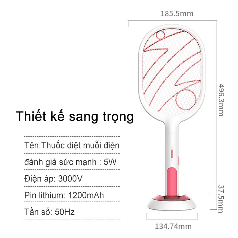 [HCM]Vợt bắt muỗi kiêm đèn tích điện đa năng 2 in 1- Thiết kế 3 lớp thép không gỉ, an toàn khi sử dụng-GM-LYMWP00