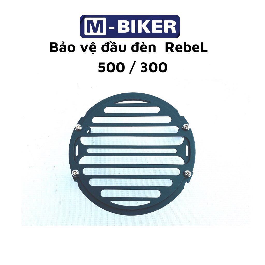 Bảo vệ đầu đèn cho honda Rebel 300-500, che đầu đèn honda rebel 300-500, sơn tĩnh điện màu đen.