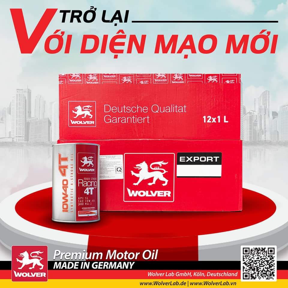 Thùng nhớt Wolver Racing 10w40 - Mẫu mới