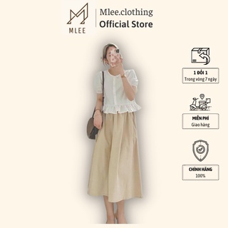 Chân váy ulzzang kaki cạp chun dáng dài mlee.clothing z003