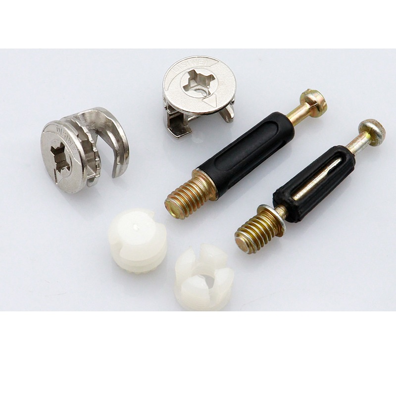 Ốc Cam Liên Kết Gỗ Thân Đen, Chốt Đỡ Kệ Cài Âm Chốt Hãm Đợt Loại Dài 2 Chi Tiết Và 3 Chi Tiết Thành Phần BLUKA