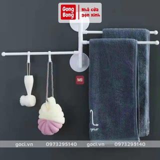 Giá treo khăn mặt nhà tắm 5 nhánh xoay dán tường siêu dính