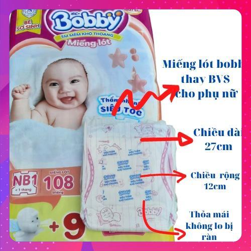 [Tách lẻ miếng] Miếng lót sơ sinh bobby Newborn 1 (dưới 1 tháng) chiều dài 27cm