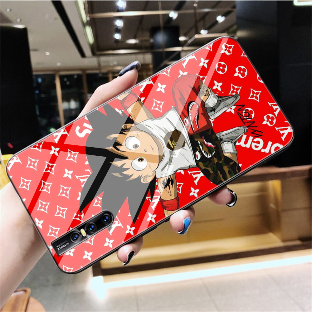 Q63 Anime Goku Dragon Ball Goku Bape Vivo Y11 Y12 Y15 Y17 Y30 Y50 Y69 Y71 Y75 Y79 Y91C Y91 Y93 Y95 Tempered Glass Soft Case
