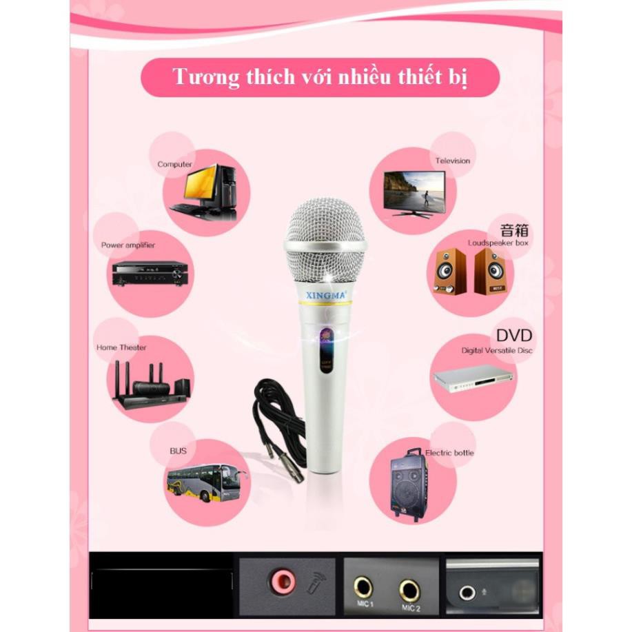 Mic Hát Karaoke XINGMA AK-319 thế hệ mới cho âm thanh sống động,mic karaoke có dây bảo hành toàn quốc y