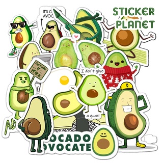 Bộ sticker quả bơ chống thấm nước trang trí mũ bảo hiểm, đàn, guitar, ukulele, điện thoại laptop