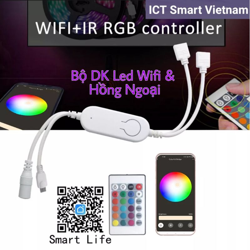 Bộ điểu khiển Led RGB Wifi/Zigbee Tuya Smart Life 4 chân. Làm việc với Google Home& Amazon Alexa