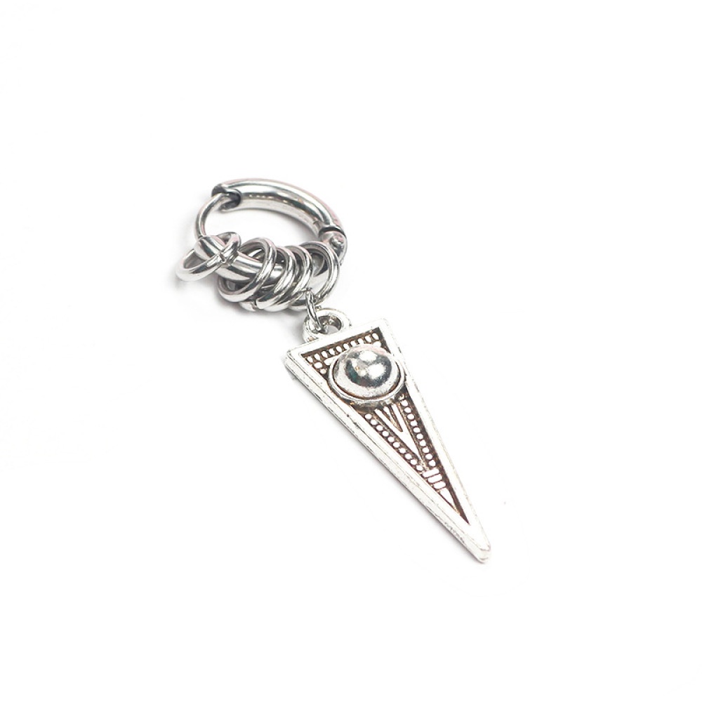 1 khuyên tai dài hình thánh giá bằng thép không gỉ