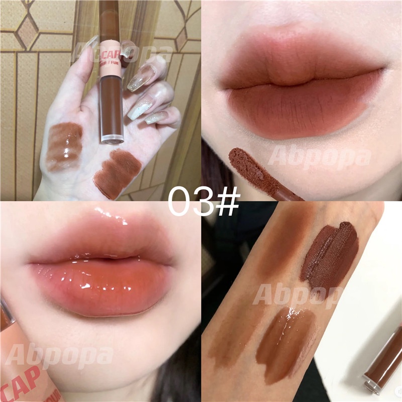 [Hàng mới về] Set 1/3 son kem lì ABPOPA tông nude 3D chống thấm nước 2 trong 1 thời trang | BigBuy360 - bigbuy360.vn