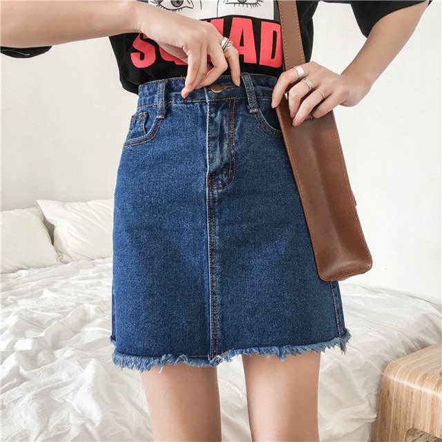 Chân Váy Cạp Cao Tua Gấu_T11