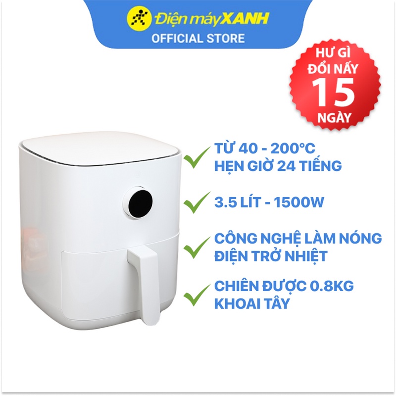 [Mã ELHADEV giảm 4% đơn 300K] Nồi chiên không dầu Xiaomi Mi Smart MAF02 3.5 lít Công suất 1500W BH 24 tháng, Chính hãng