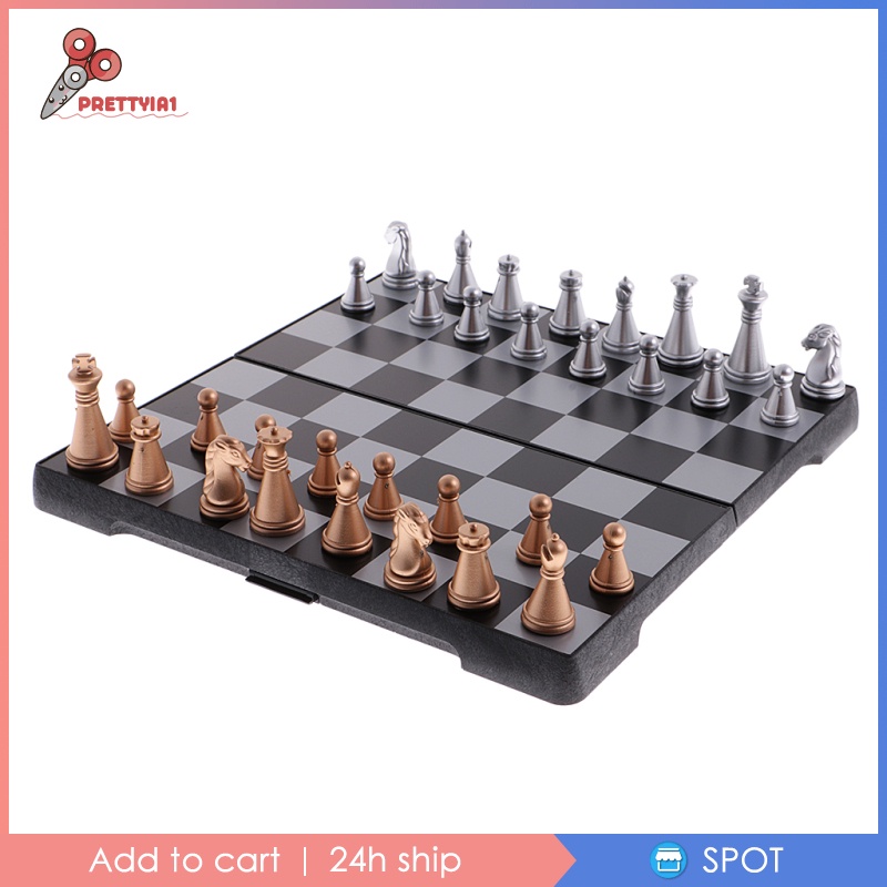 Bộ Bàn Cờ Vua Nam Châm [Prettyia1] Kèm Bàn Cờ Vua Gấp Gọn Dành Cho Trẻ Em Và Người Lớn