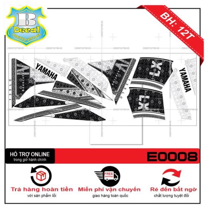 ( Quí khách vui lòng mang ra tiệm cho thợ dán ) Tem NOUVO LX TRẮNG ĐEN ZIN [Bi Decal]