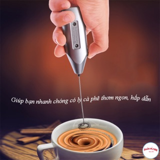 [Mã LIFE10K1504 giảm 10K đơn 20K] Máy Đánh Cafe Mini Cầm Tay Tiện Lợi màu bạc – Làm Café bọt biển - br00325