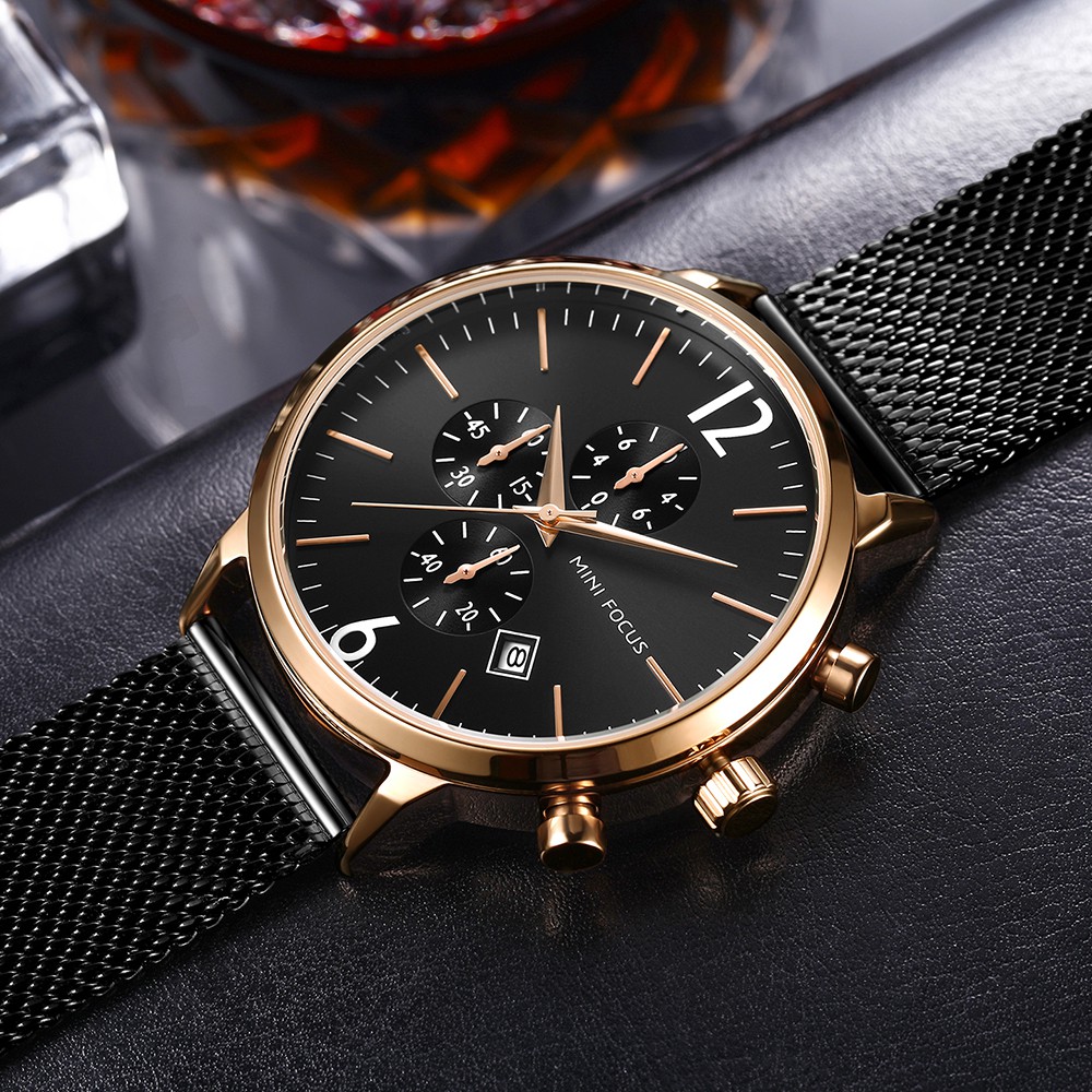 MINI FOCUS Đồng Hồ Quartz Nam Chống Thấm Nước Kiểu Dáng Sang Trọng