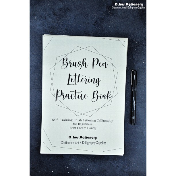 Bộ giấy luyện chữ Calligraphy/Brush Lettering (Workbook for Beginners) - Ngòi Fude Brush Tips (Pentel, Baoke S22)