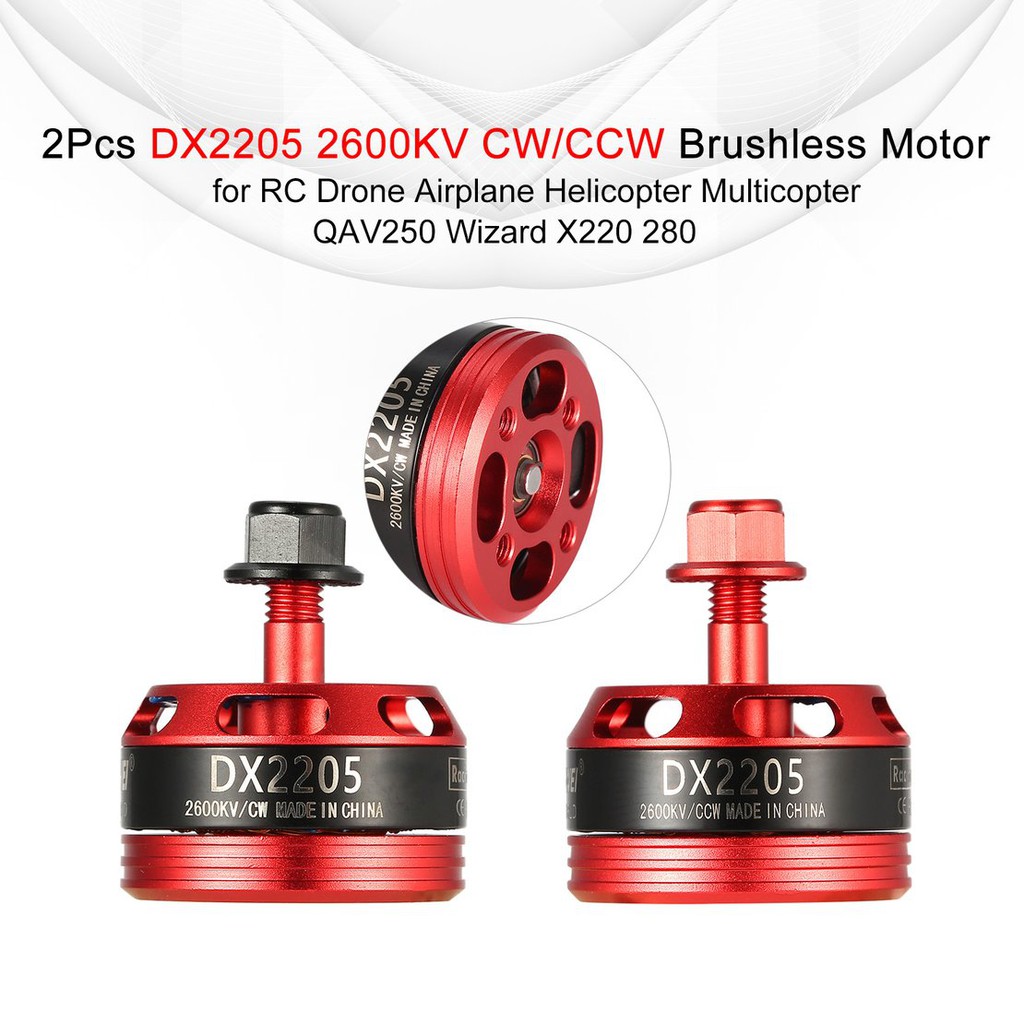 【điều khiển từ xa8/5】2Pcs DX2205 2600KV 2-4S CW/CCW Brushless Motor for RC Racing Drone QAV250 280