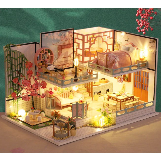 Mô Hình Nhà Gỗ Tí Hon DIY :Theo Phong Cách Hiện Đại Nhật Bản M032