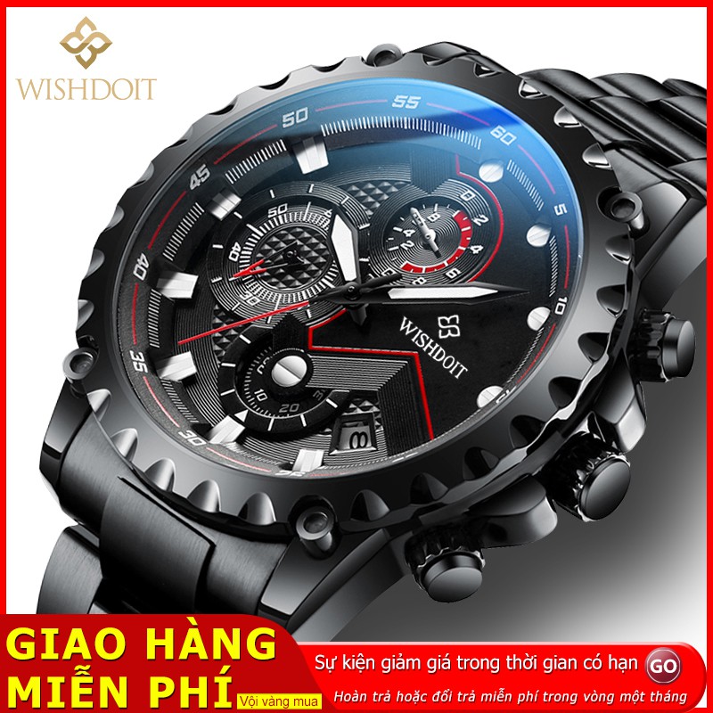 ( SLN 9 ) ( SLN 8 ) Đồng hồ thể thao dây đeo thép không gỉ kiểu máy thạch anh phong cách doanh nhân phát sáng đa năng ch