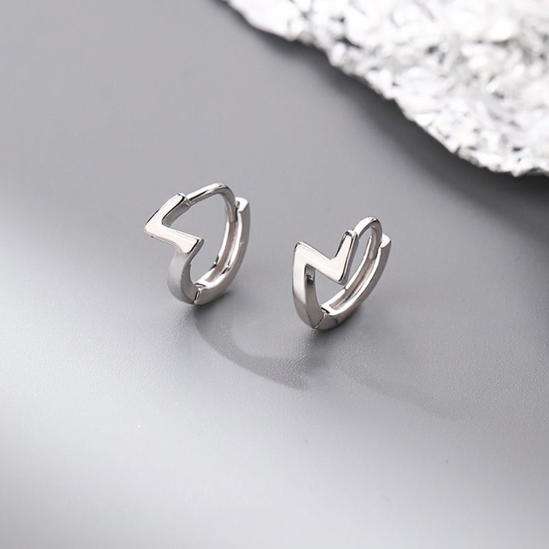 Bông Tai Hình Chữ Z Bằng Bạc 925 Thiết Kế Đơn Giản Thời Trang Cho Nữ