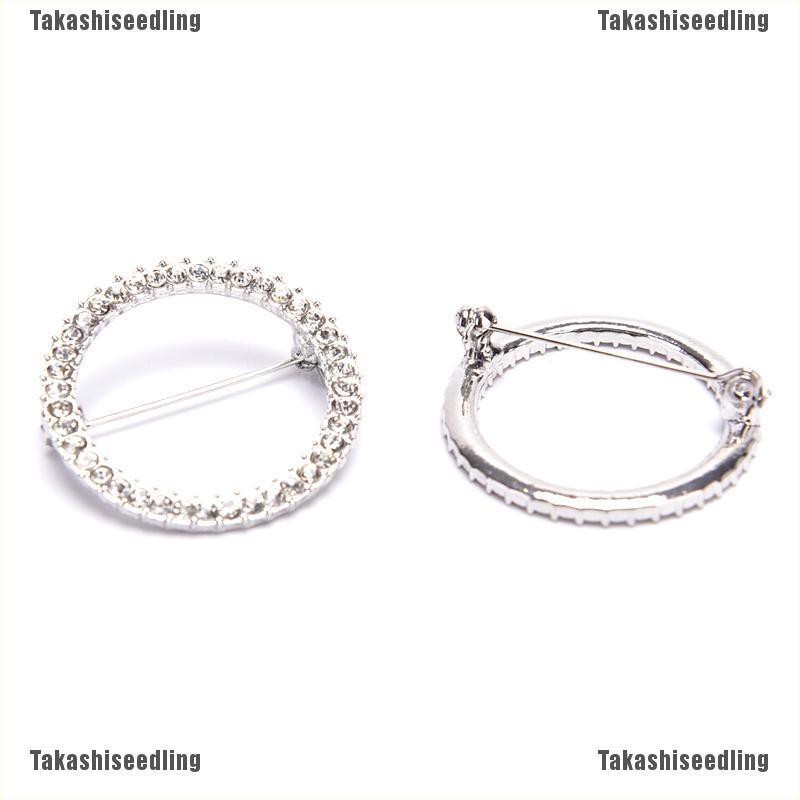 Ghim Cài Áo Hình Tròn Đính Đá Thiết Kế Đơn Giản Thời Trang Cao Cấp