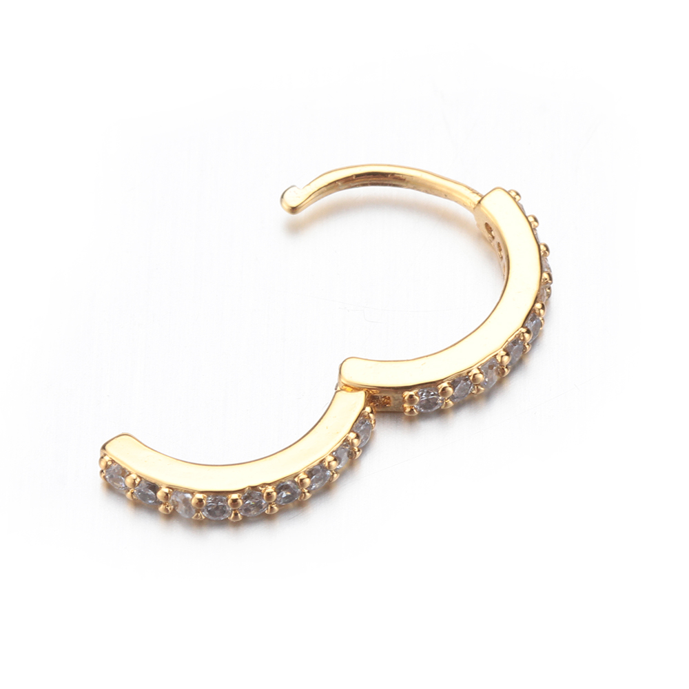 Khuyên xỏ tai/ mũi đính đá tùy chọn màu sắc thời trang punk rock 6/8/10mm